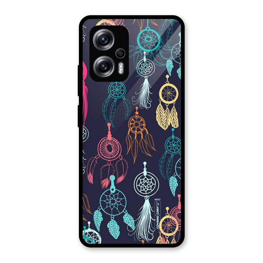 Dream Catcher Pattern Glass Back Case for Redmi K50i