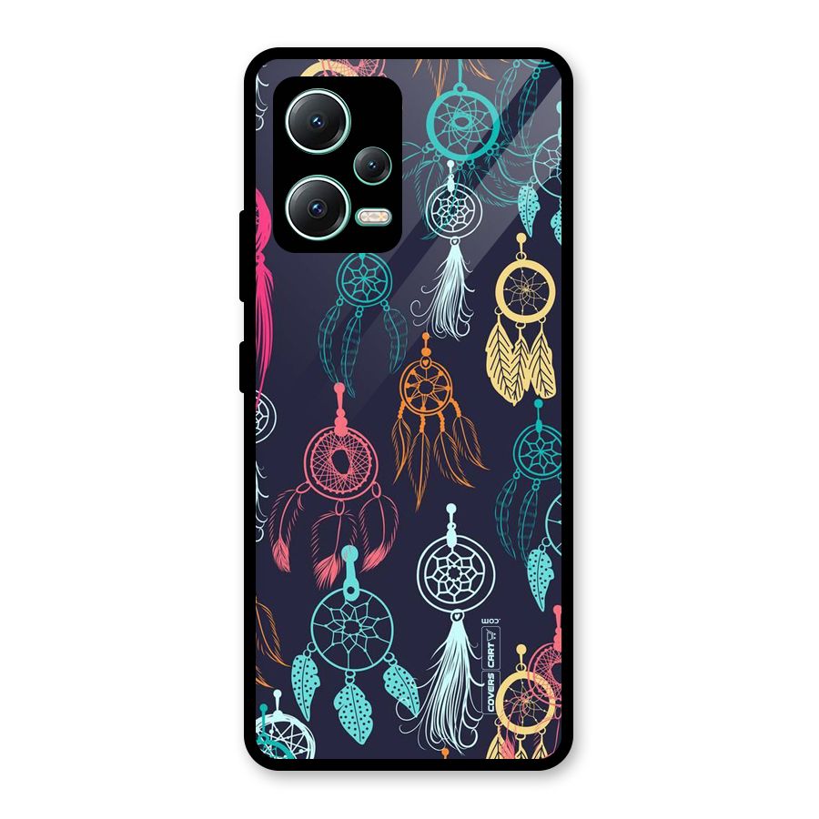 Dream Catcher Pattern Glass Back Case for Redmi Note 12 5G