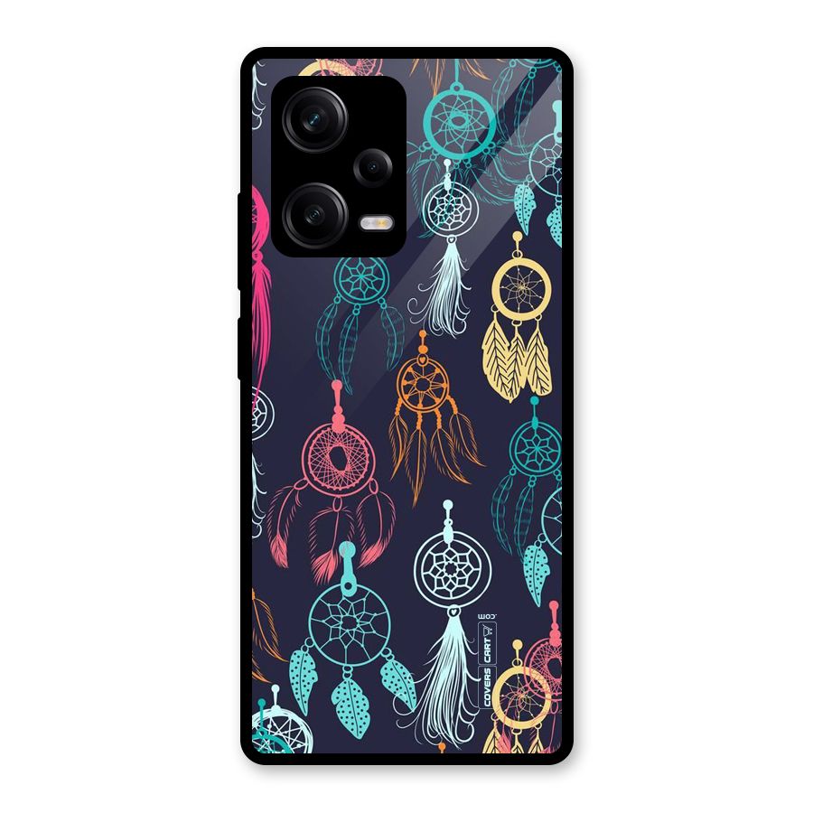 Dream Catcher Pattern Glass Back Case for Redmi Note 12 Pro