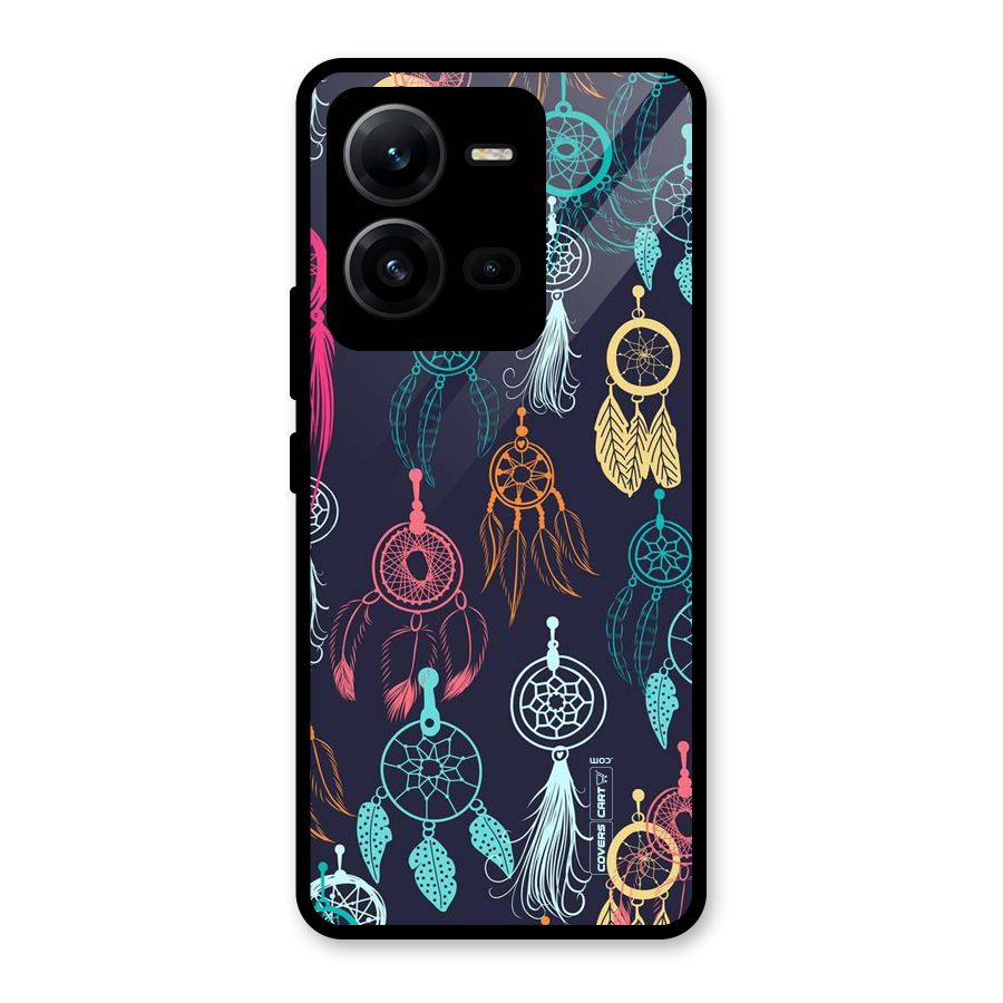 Dream Catcher Pattern Glass Back Case for Vivo V25
