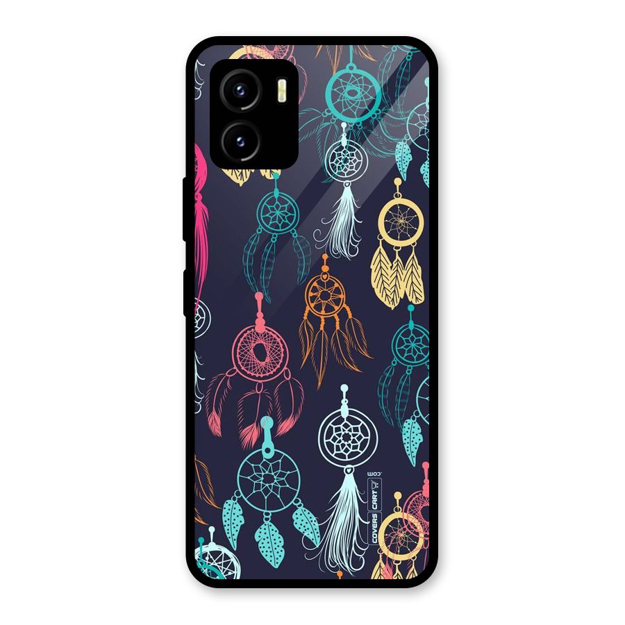 Dream Catcher Pattern Glass Back Case for Vivo Y15s