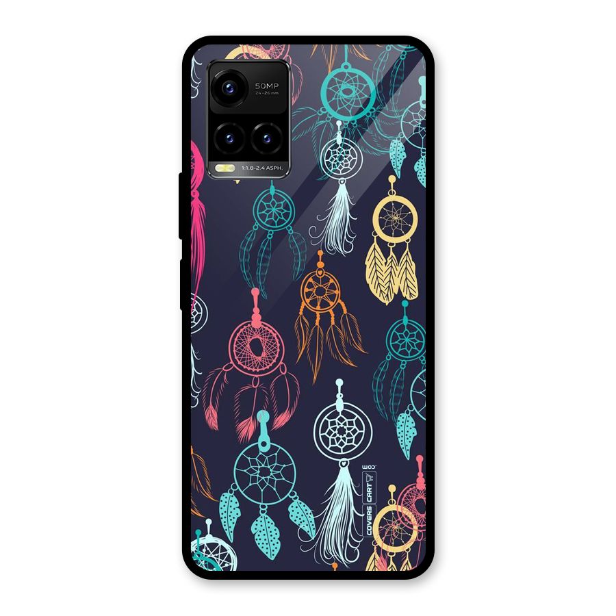 Dream Catcher Pattern Glass Back Case for Vivo Y21A