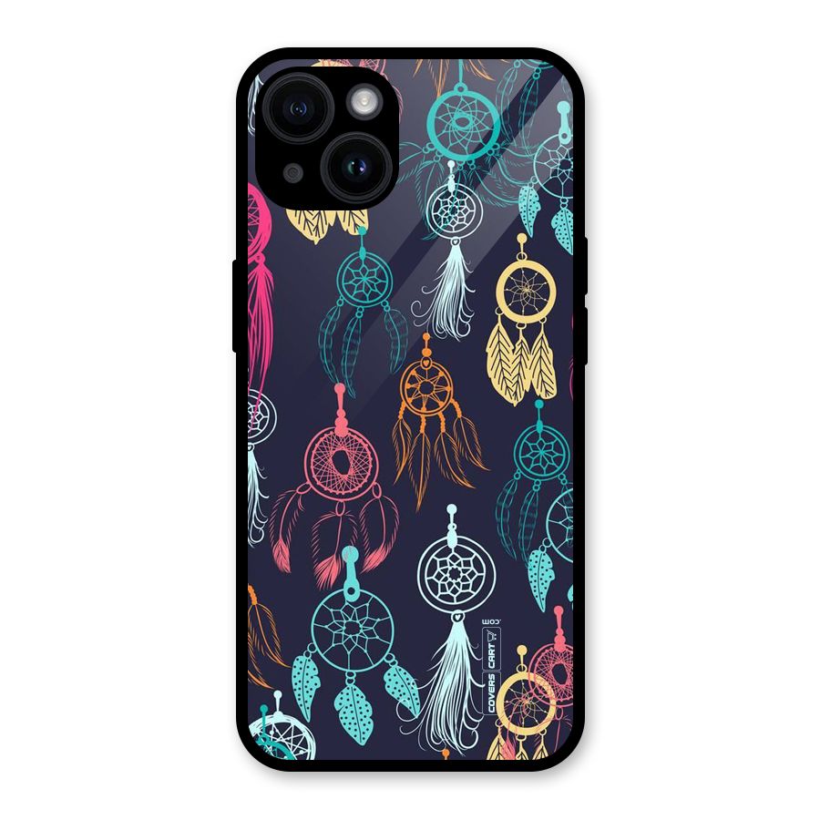 Dream Catcher Pattern Glass Back Case for iPhone 14
