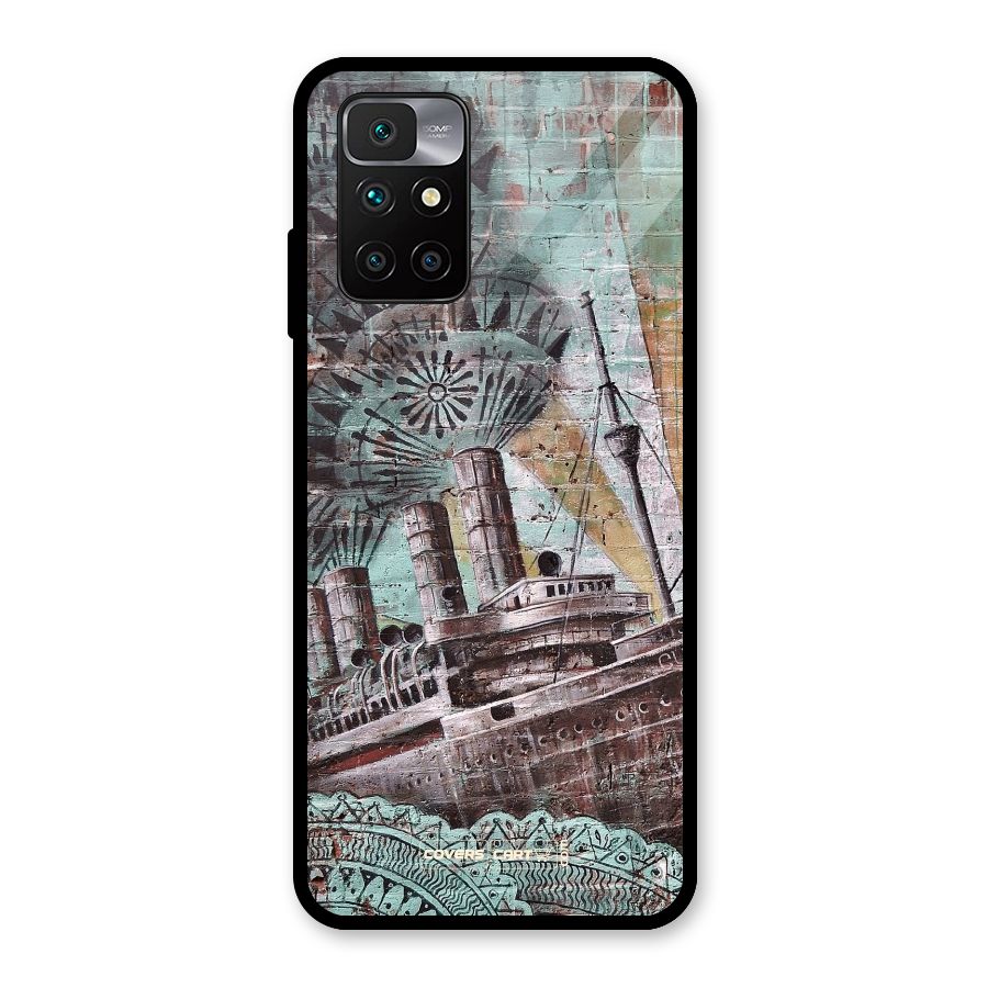 Dream Ship Glass Back Case for Redmi 10 Prime