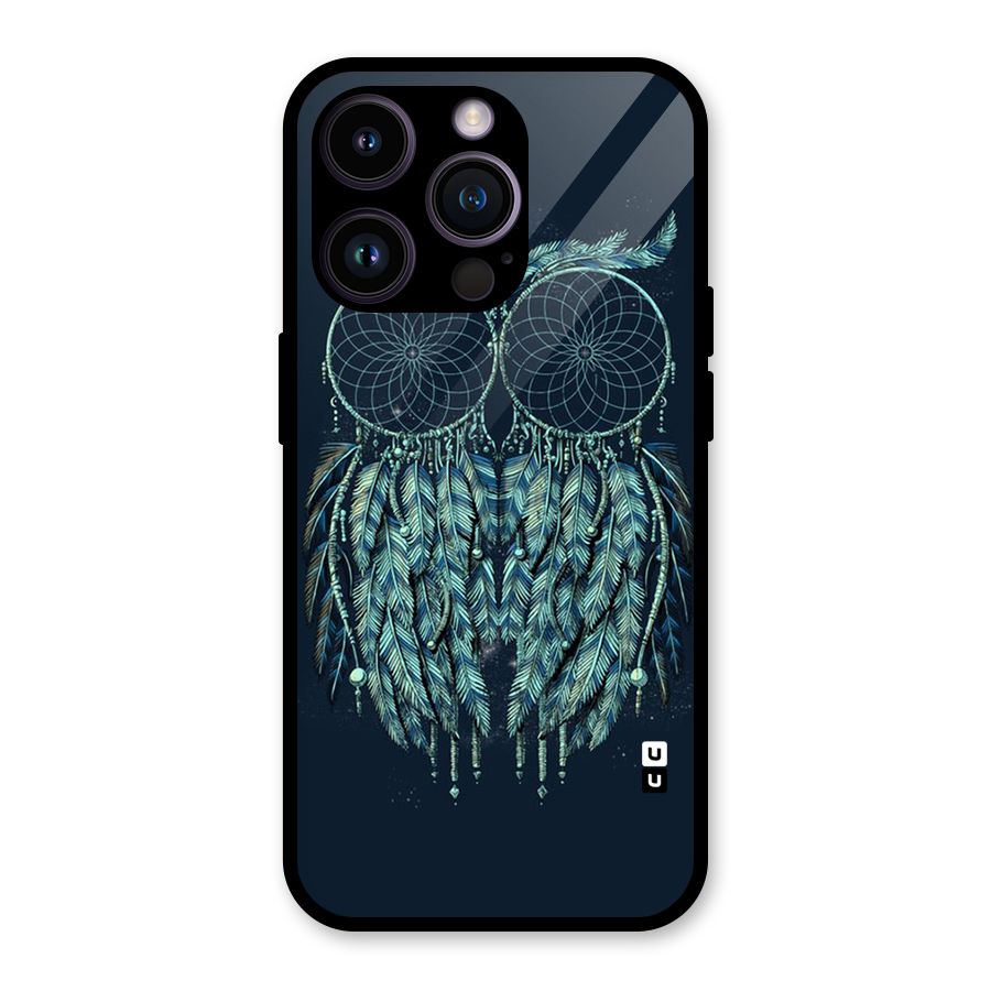 Dreamy Owl Catcher Glass Back Case for iPhone 14 Pro