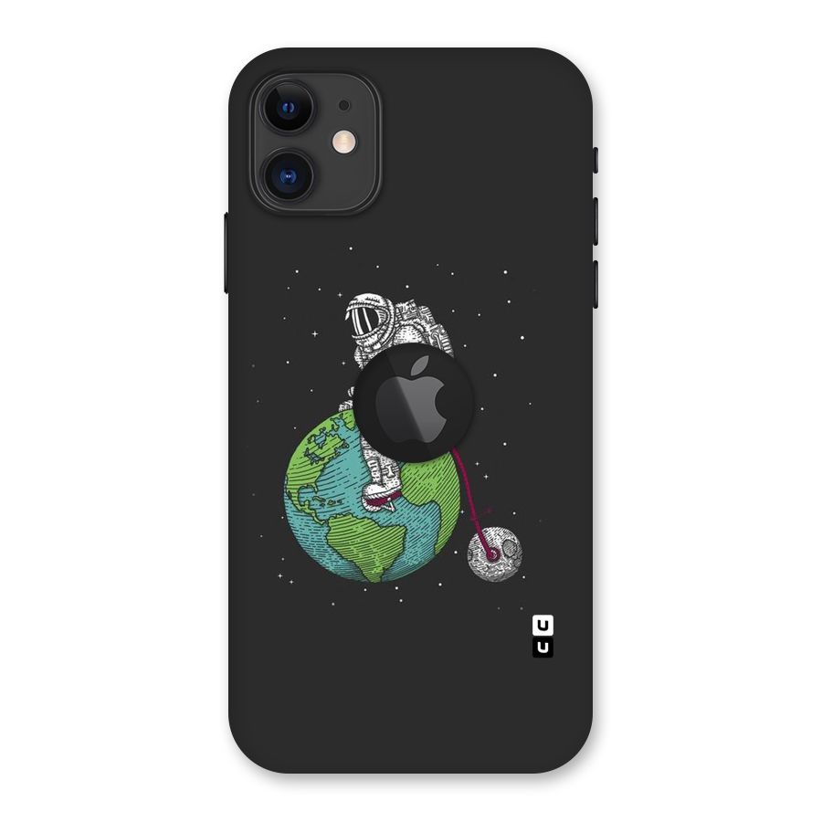 Earth Space Doodle Back Case for iPhone 11 Logo Cut