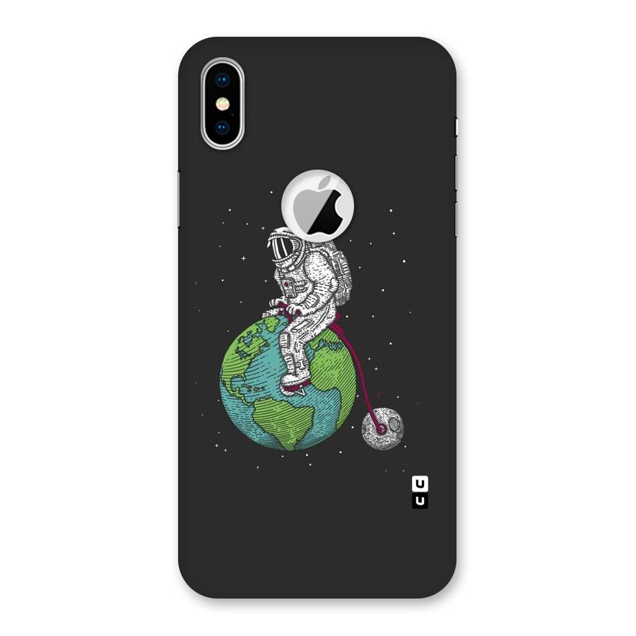 Earth Space Doodle Back Case for iPhone X Logo Cut