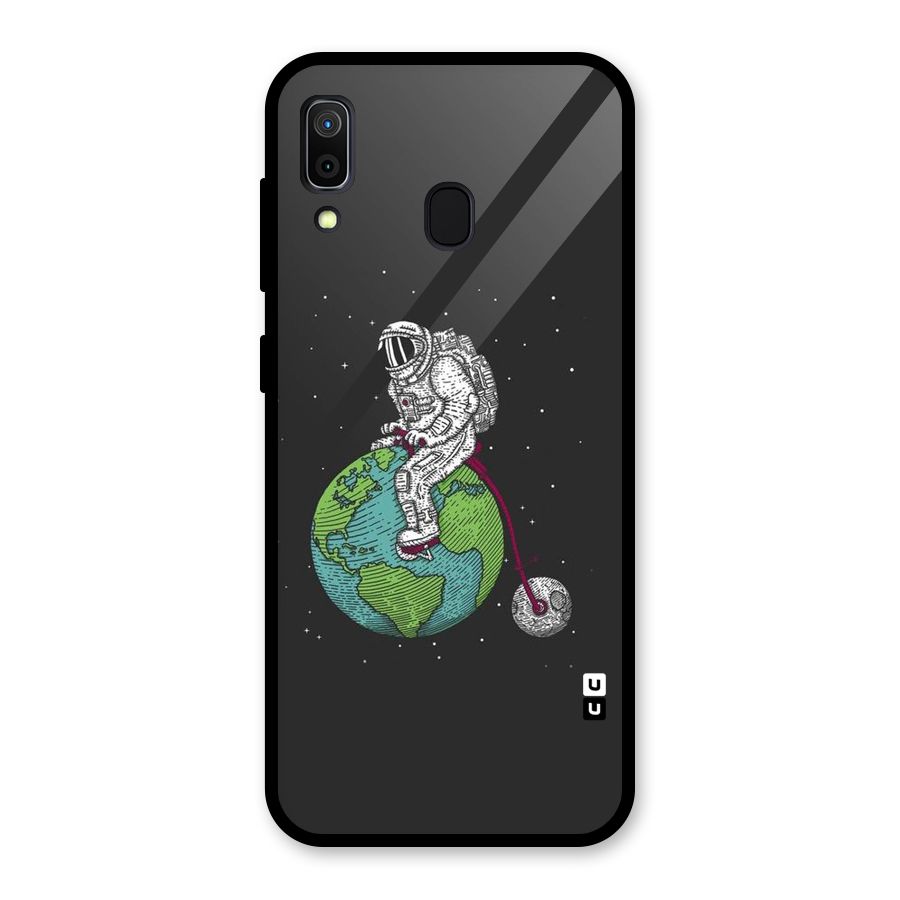 Earth Space Doodle Glass Back Case for Galaxy A30