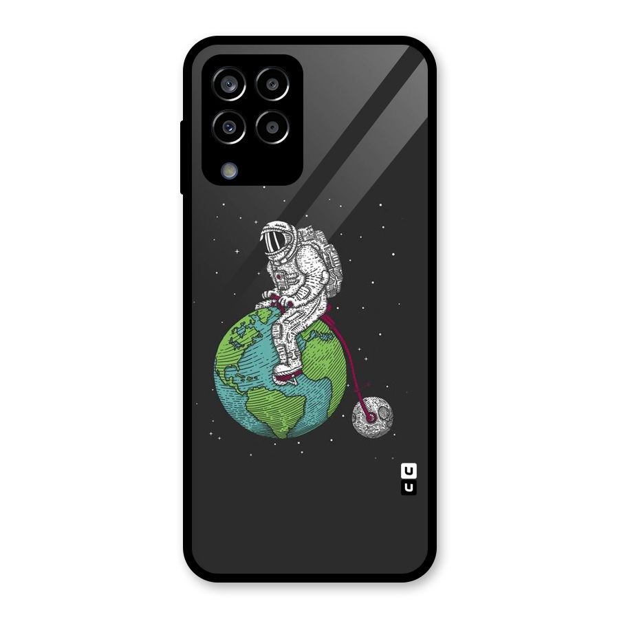 Earth Space Doodle Glass Back Case for Galaxy M33