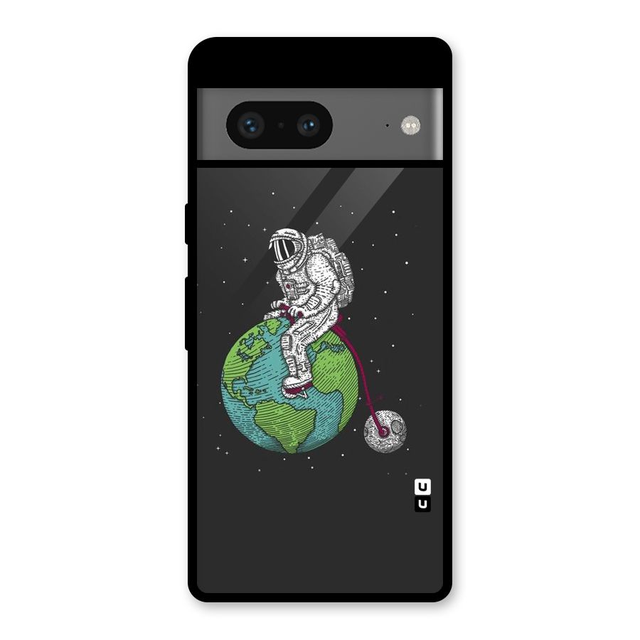 Earth Space Doodle Glass Back Case for Google Pixel 7