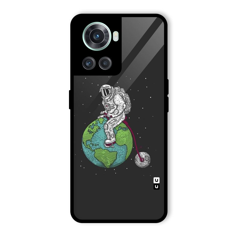 Earth Space Doodle Glass Back Case for OnePlus 10R