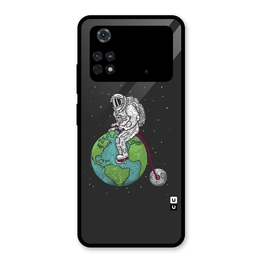 Earth Space Doodle Glass Back Case for Poco M4 Pro 4G