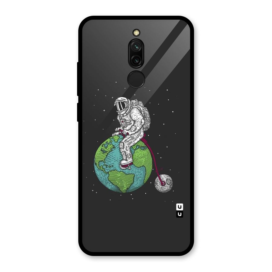 Earth Space Doodle Glass Back Case for Redmi 8