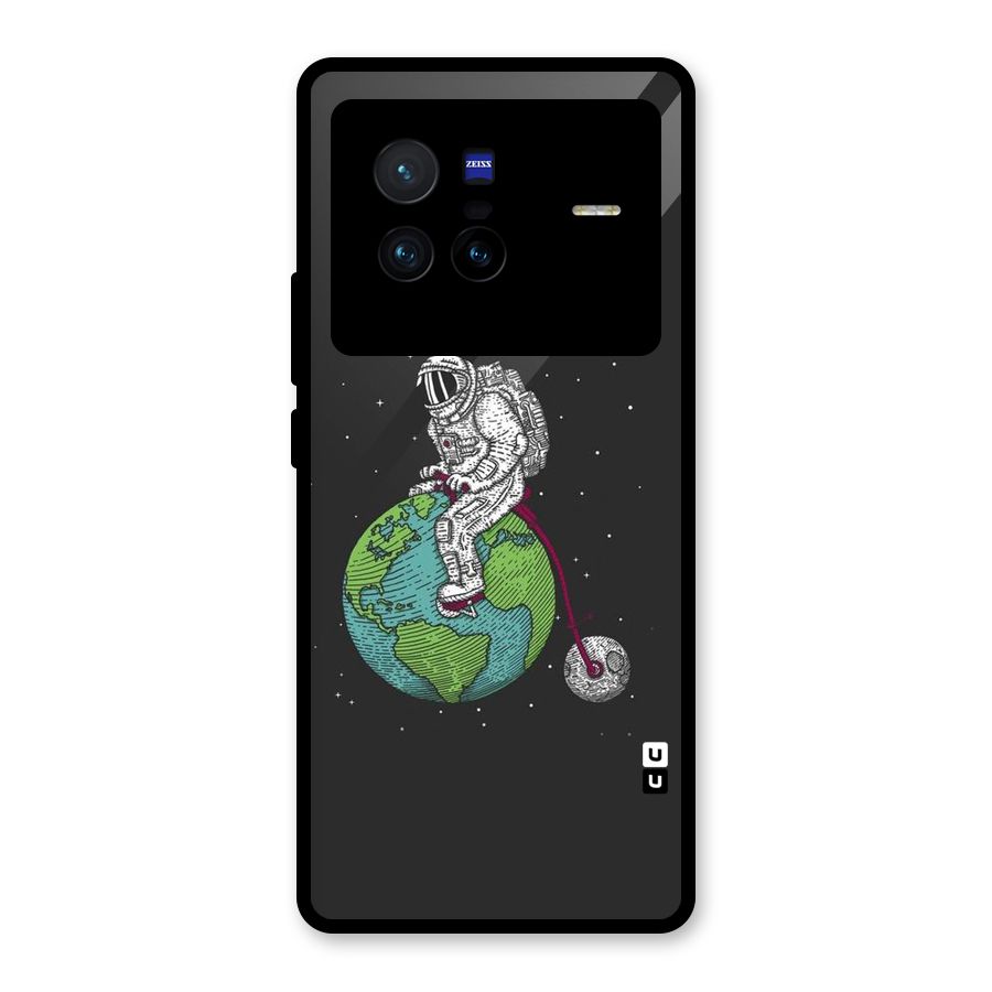 Earth Space Doodle Glass Back Case for Vivo X80