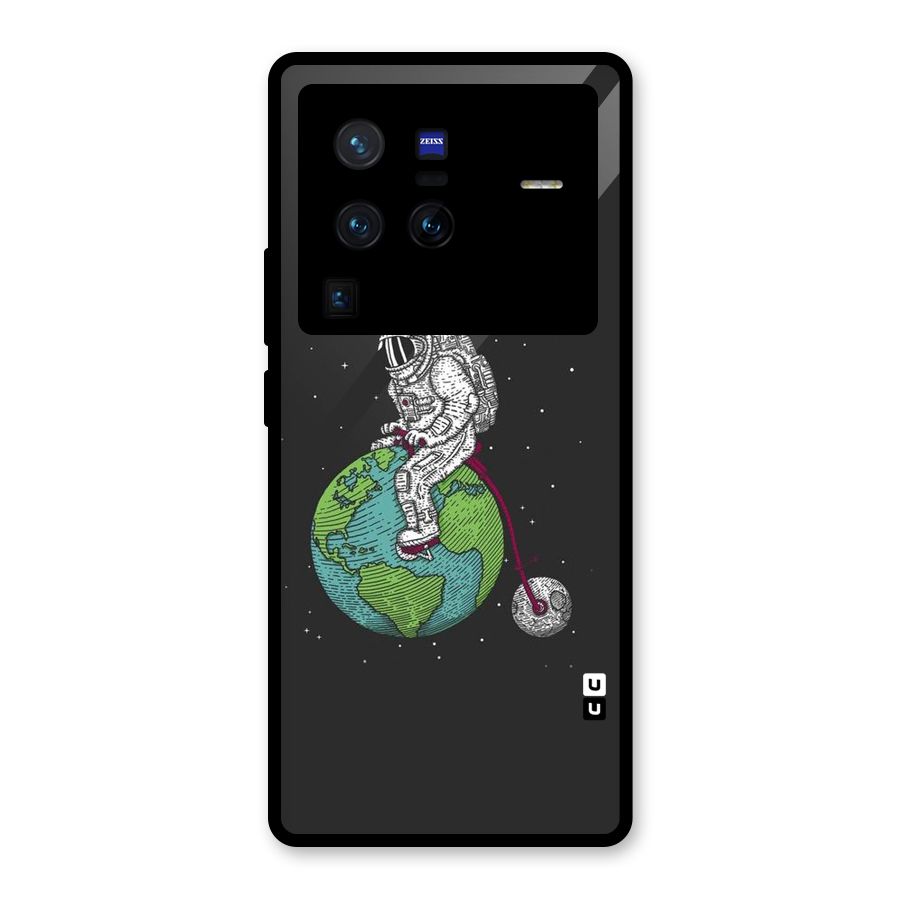 Earth Space Doodle Glass Back Case for Vivo X80 Pro