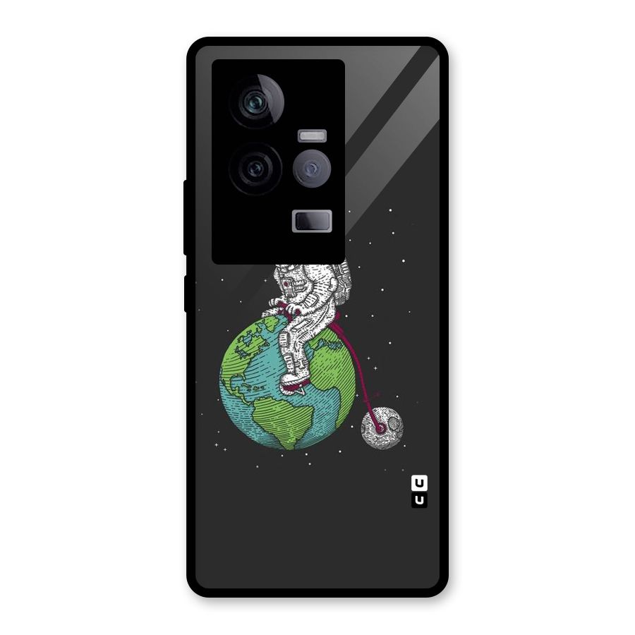 Earth Space Doodle Glass Back Case for Vivo iQOO 11 5G