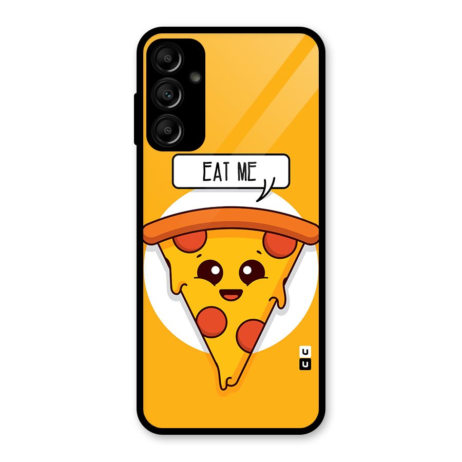 Eat Me Cute Pizza Slice Glass Back Case for Galaxy A14 5G