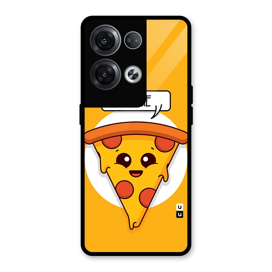 Eat Me Cute Pizza Slice Glass Back Case for Oppo Reno8 Pro 5G