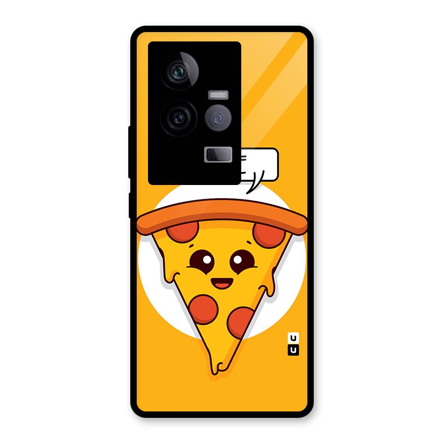 Eat Me Cute Pizza Slice Glass Back Case for Vivo iQOO 11 5G