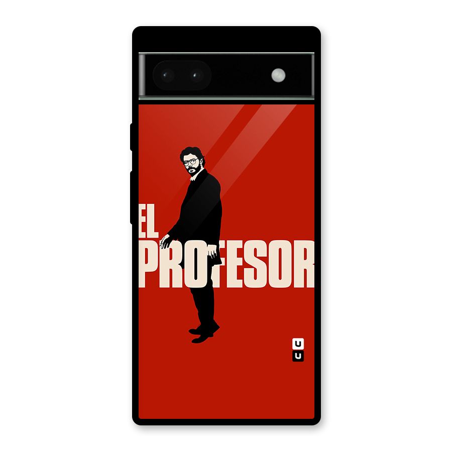 El Profesor Minimalist Glass Back Case for Google Pixel 6a