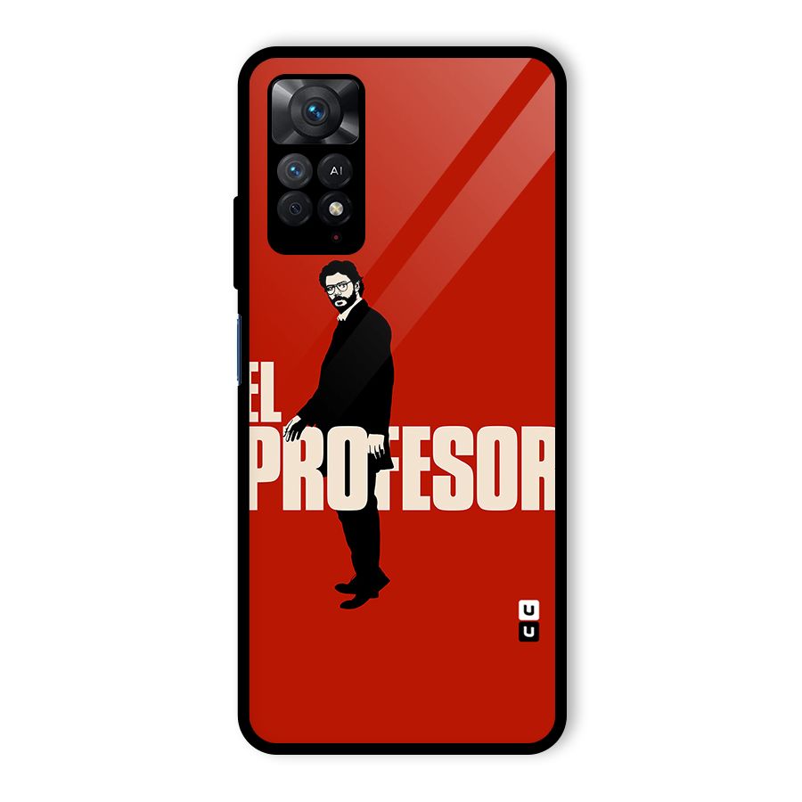 El Profesor Minimalist Glass Back Case for Redmi Note 11 Pro Plus 5G