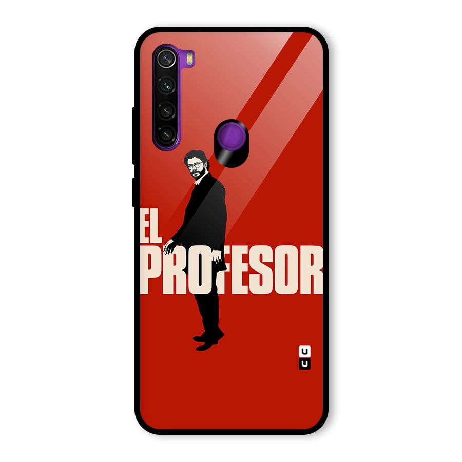 El Profesor Minimalist Glass Back Case for Redmi Note 8