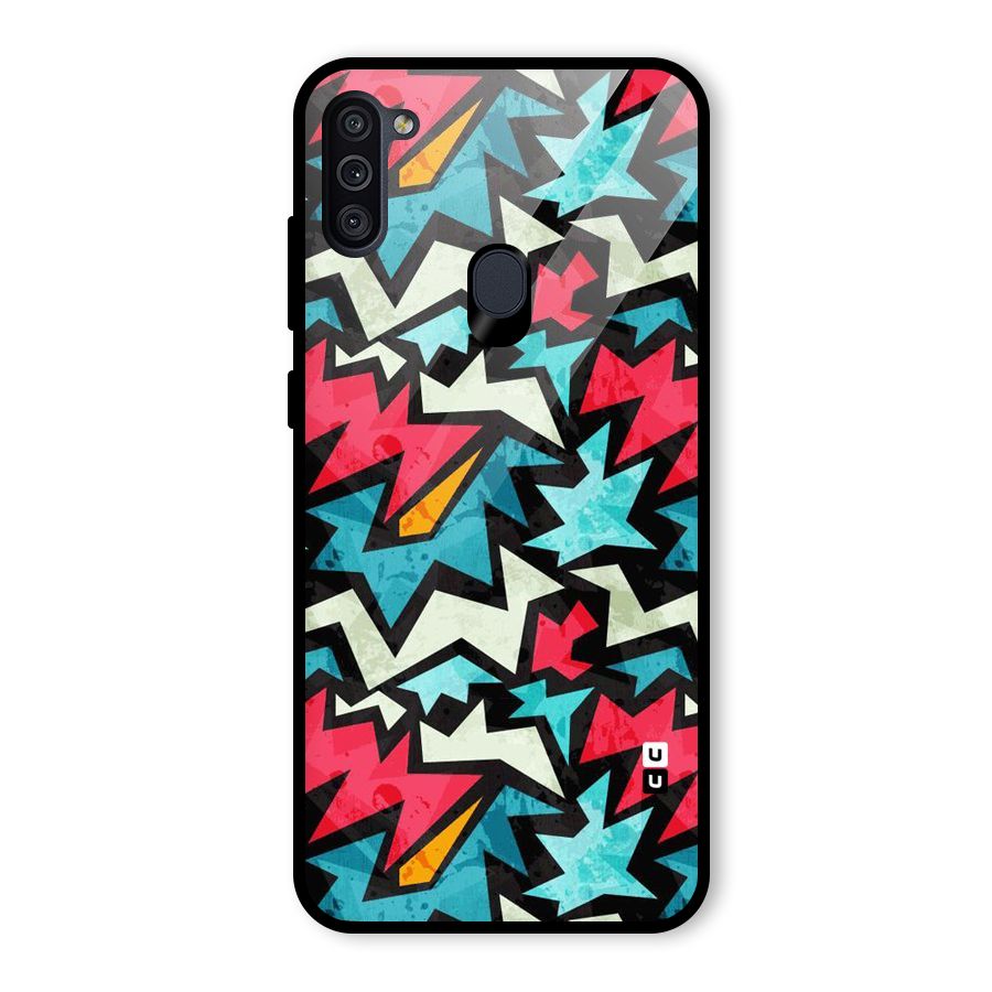 Electric Color Design Glass Back Case for Galaxy M11