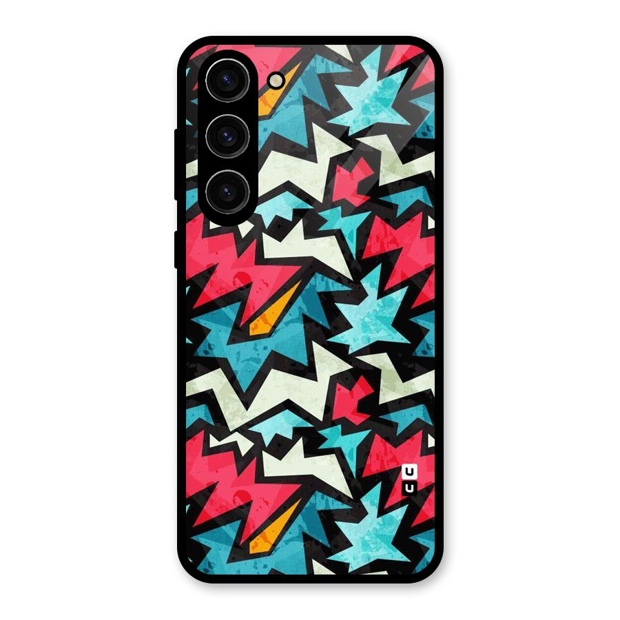 Electric Color Design Glass Back Case for Galaxy S23 Plus