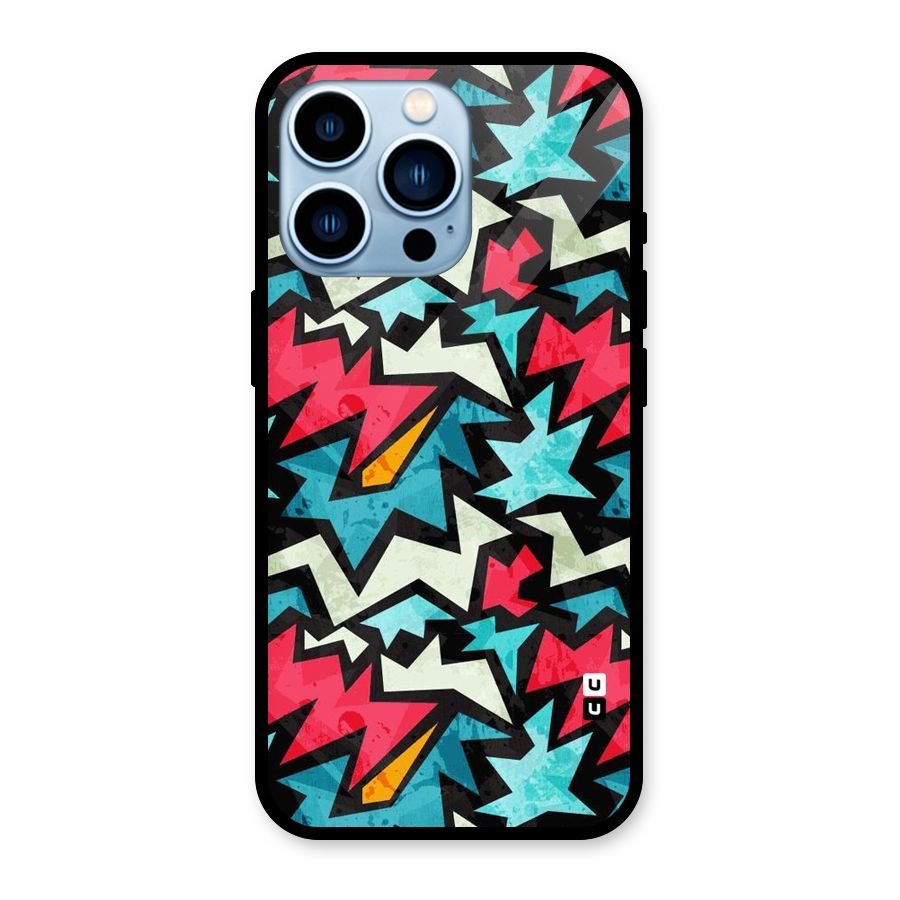 Electric Color Design Glass Back Case for iPhone 13 Pro