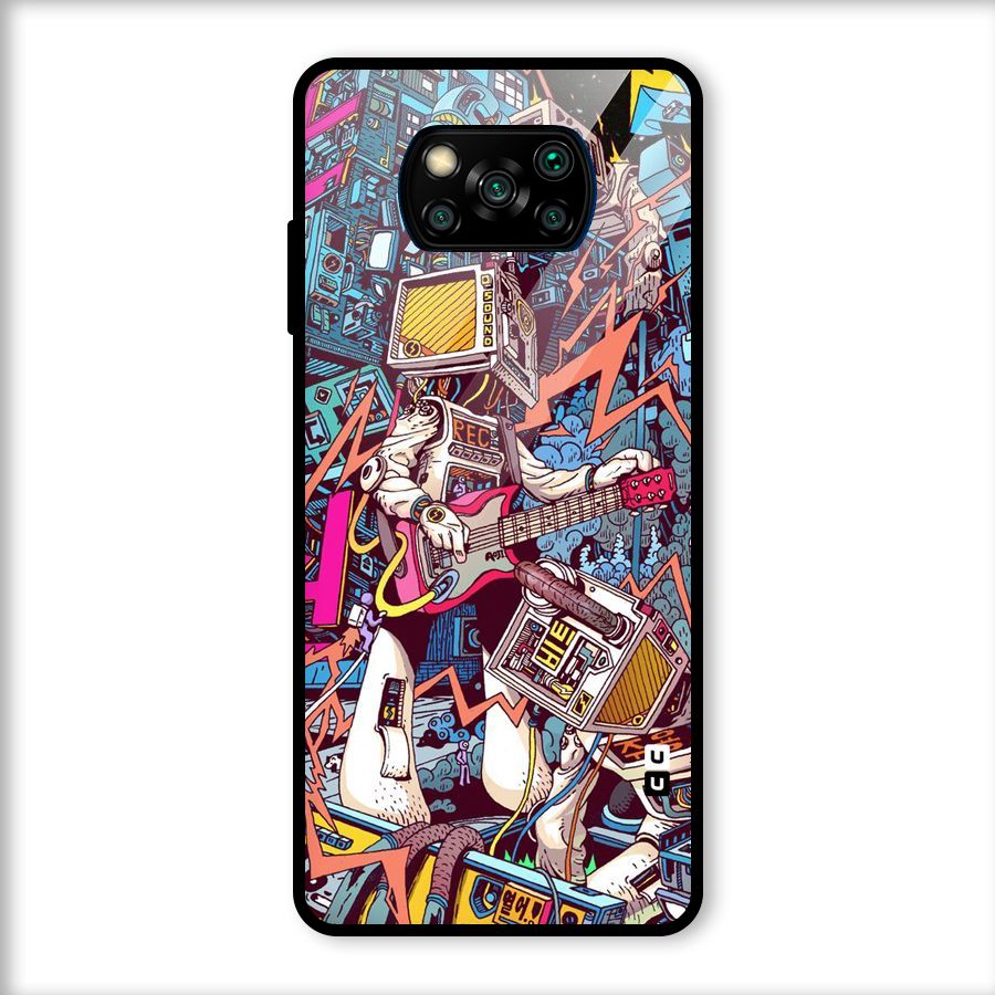 Electric Colors Glass Back Case for Poco X3