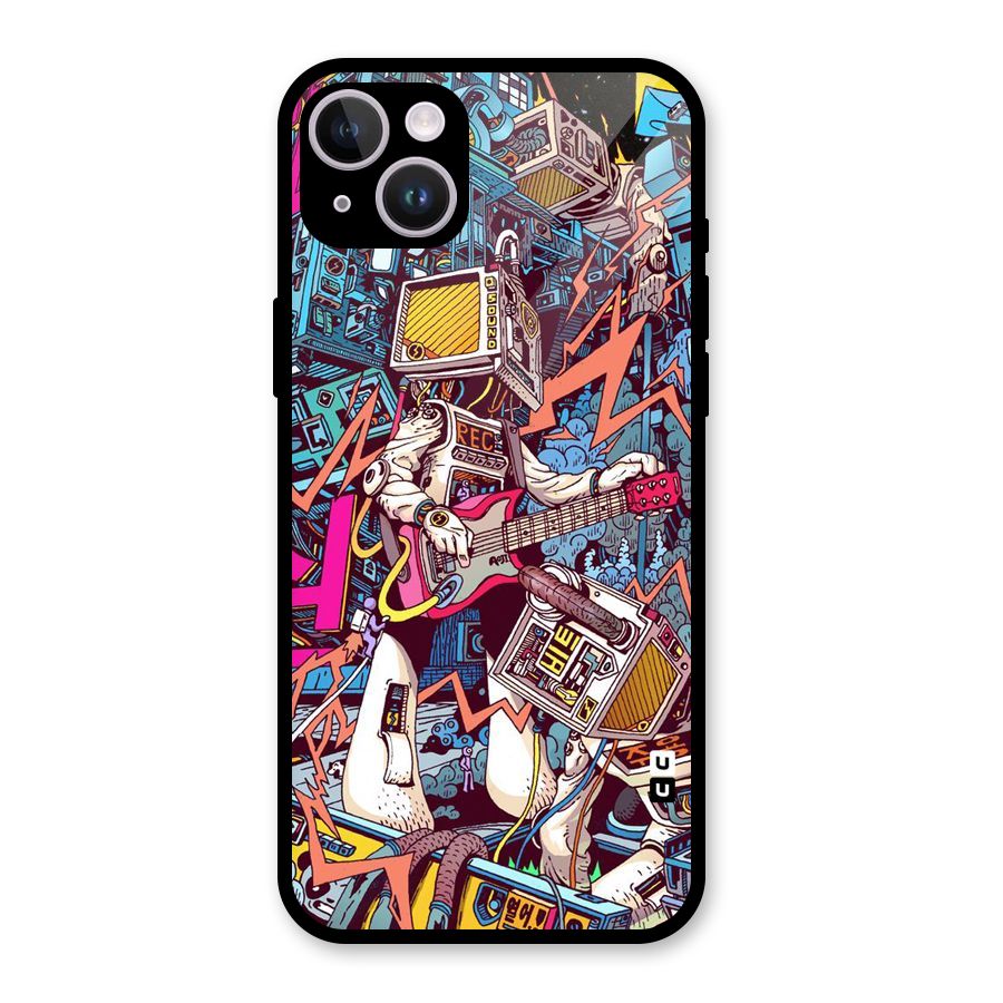 Electric Colors Glass Back Case for iPhone 14 Plus