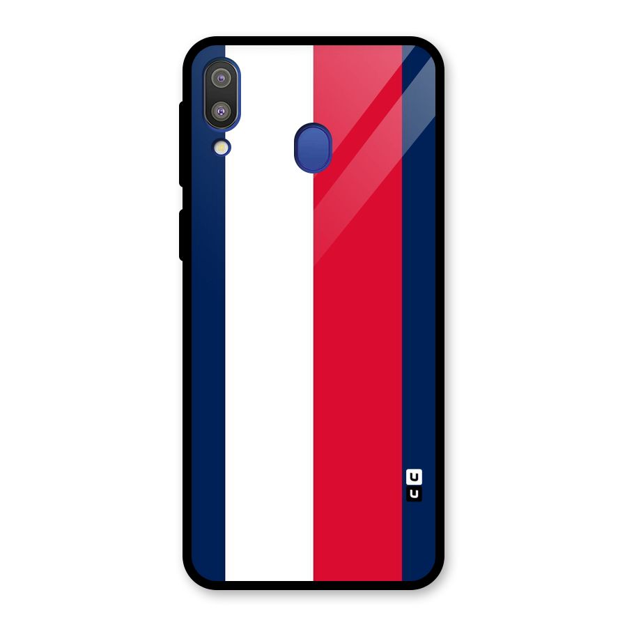 Electric Colors Stripe Glass Back Case for Galaxy M20