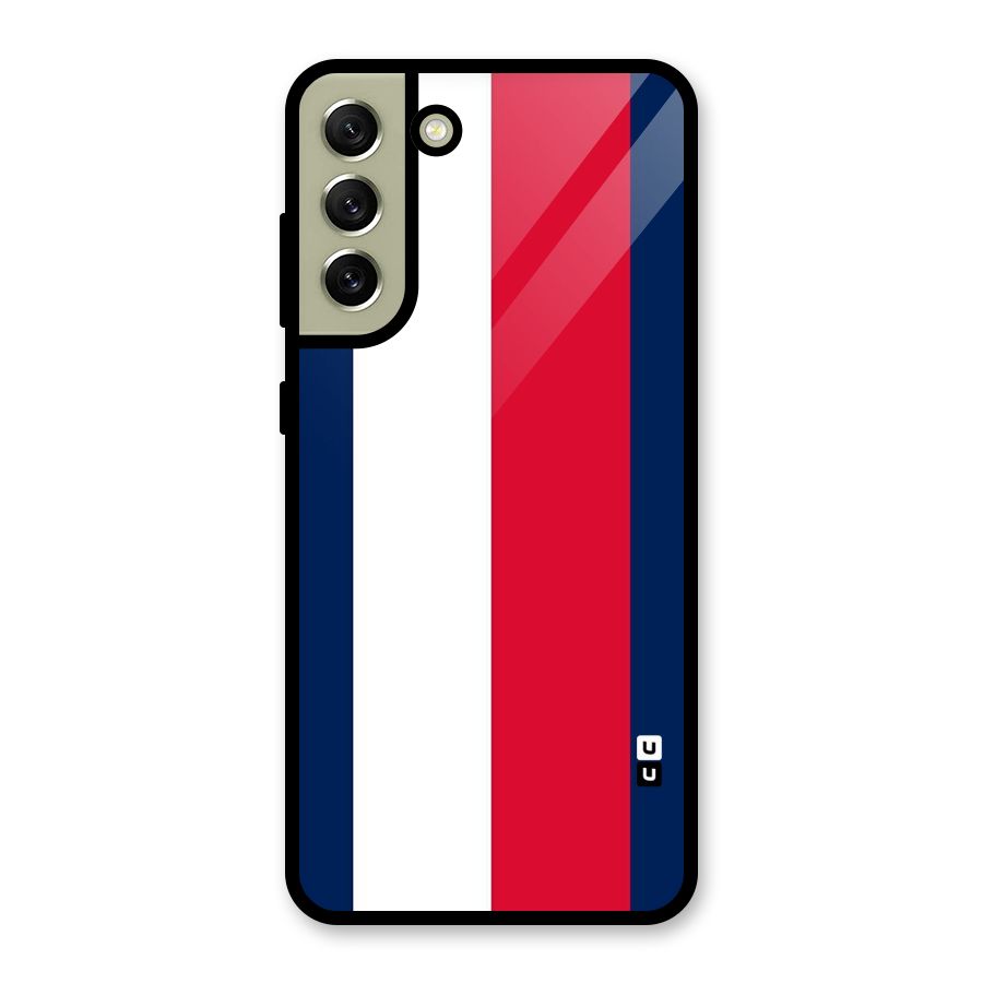 Electric Colors Stripe Glass Back Case for Galaxy S21 FE 5G