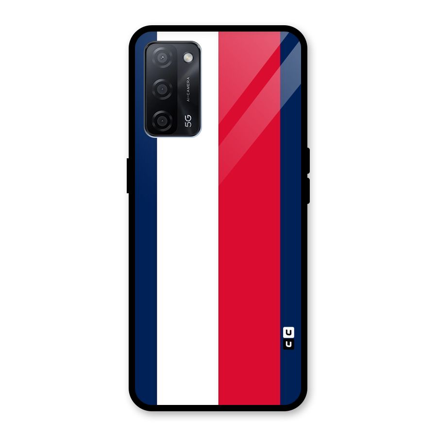 Electric Colors Stripe Glass Back Case for Oppo A53s 5G