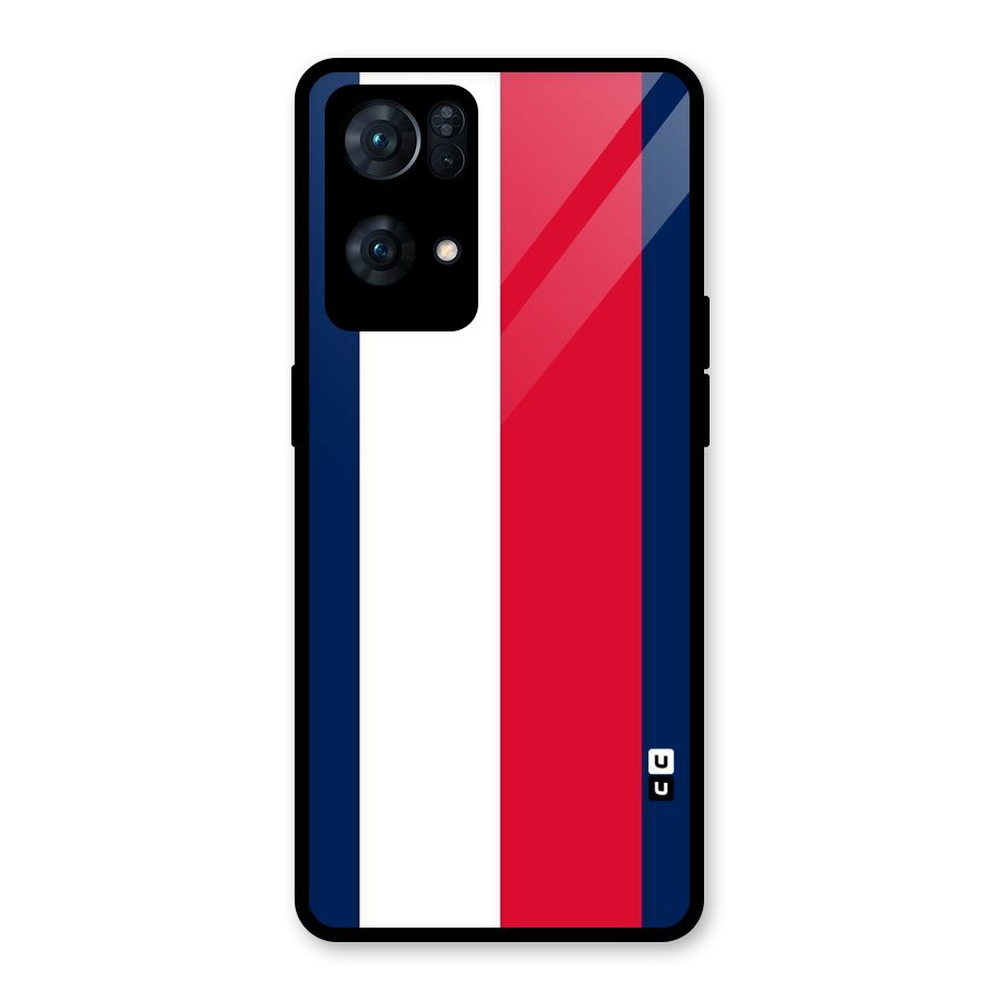 Electric Colors Stripe Glass Back Case for Oppo Reno7 Pro 5G