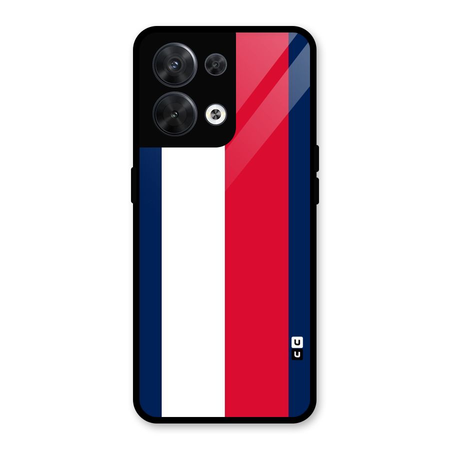 Electric Colors Stripe Glass Back Case for Oppo Reno8 5G