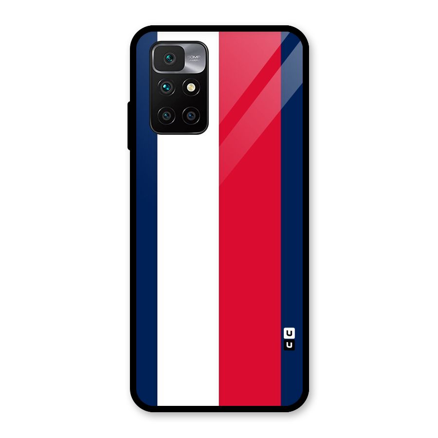 Electric Colors Stripe Glass Back Case for Redmi 10 Prime