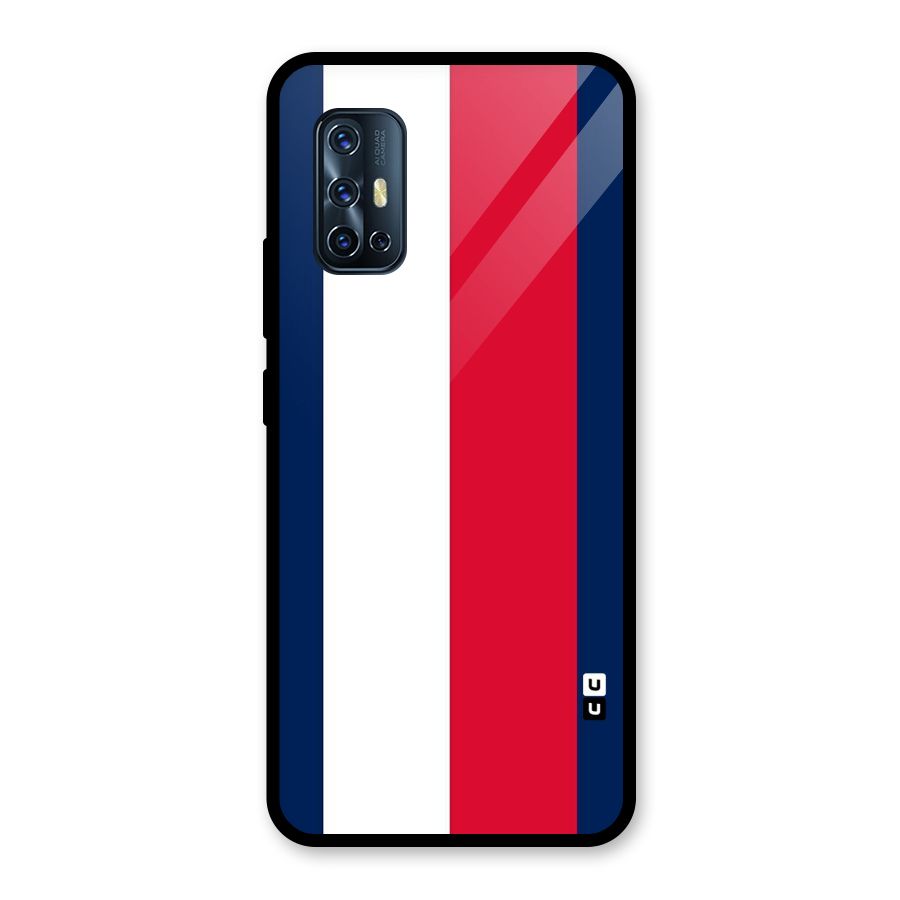 Electric Colors Stripe Glass Back Case for Vivo V17