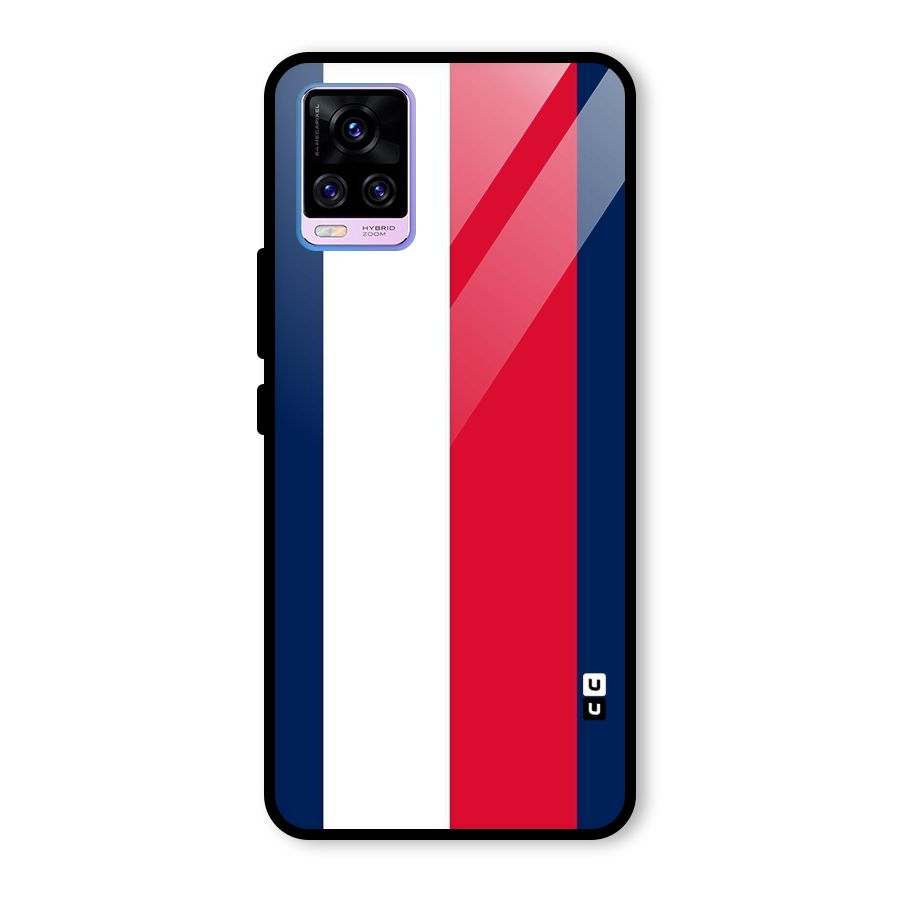 Electric Colors Stripe Glass Back Case for Vivo V20 Pro