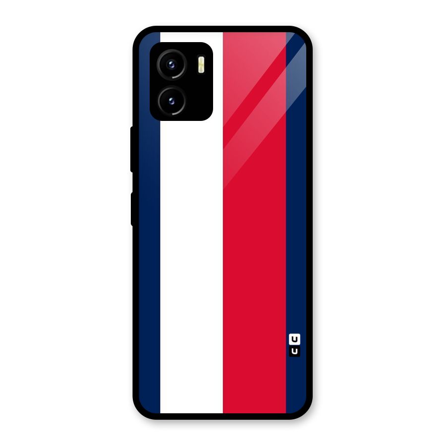 Electric Colors Stripe Glass Back Case for Vivo Y15s