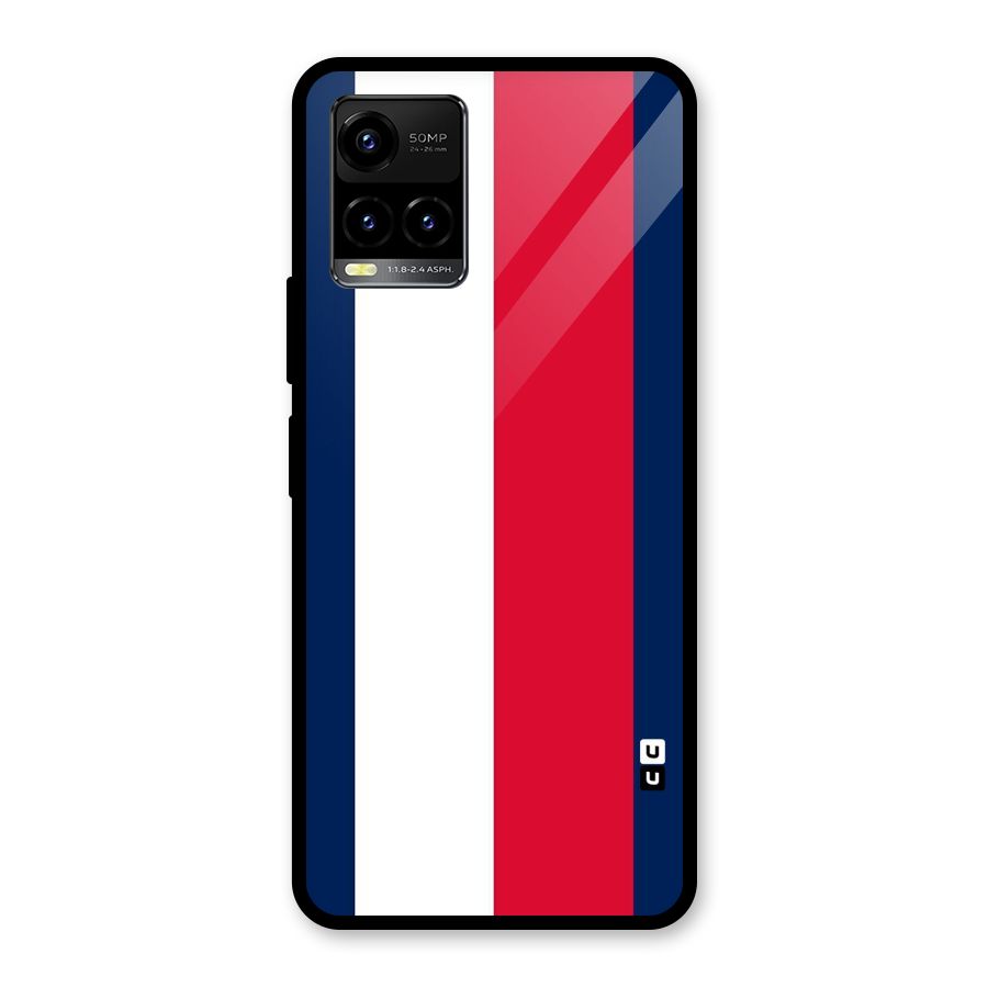 Electric Colors Stripe Glass Back Case for Vivo Y21 2021