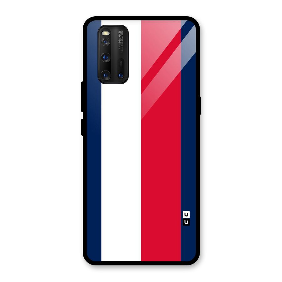 Electric Colors Stripe Glass Back Case for Vivo iQOO 3