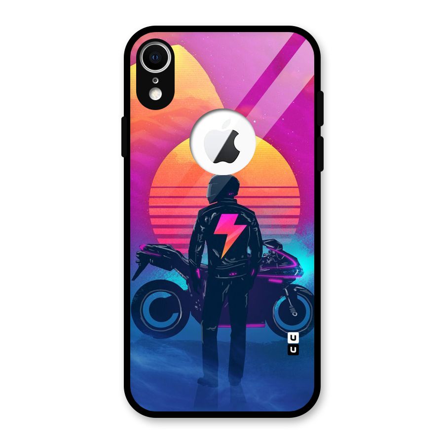 Electric Ride Glass Back Case for iPhone XR Logo Cut