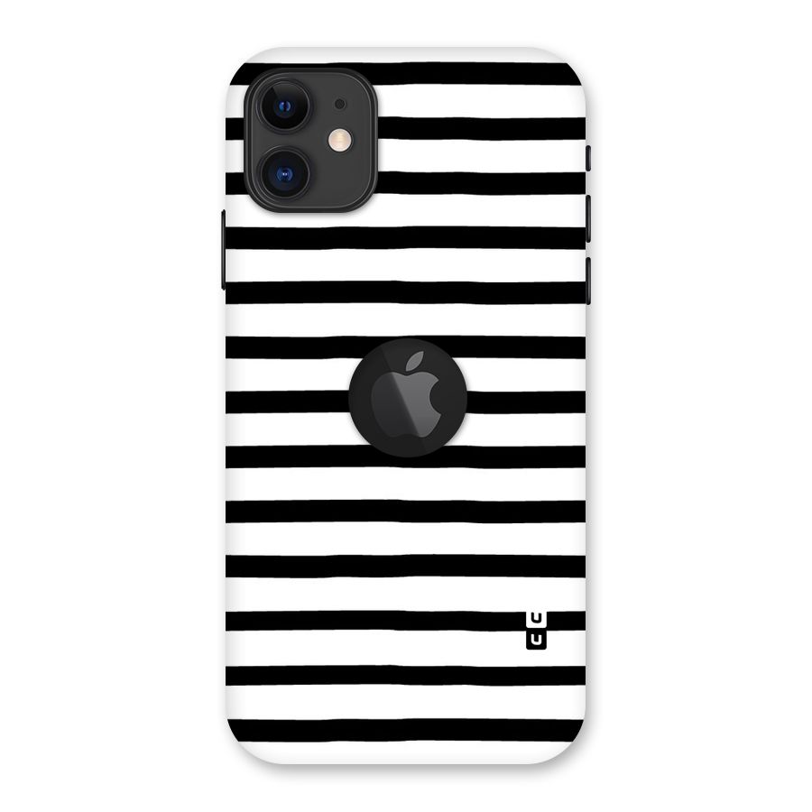 Elegant Basic Stripes Back Case for iPhone 11 Logo Cut