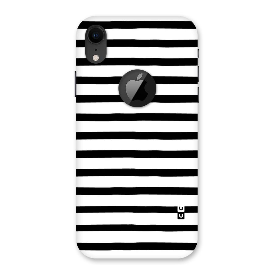 Elegant Basic Stripes Back Case for iPhone XR Logo Cut