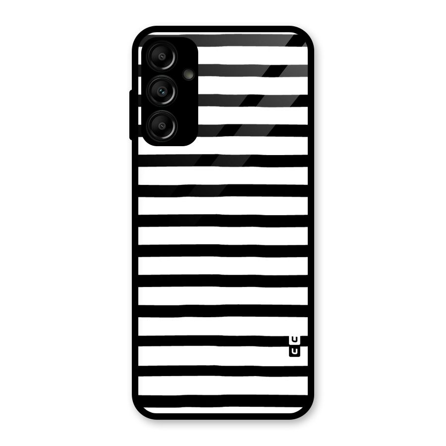 Elegant Basic Stripes Glass Back Case for Galaxy A14 5G