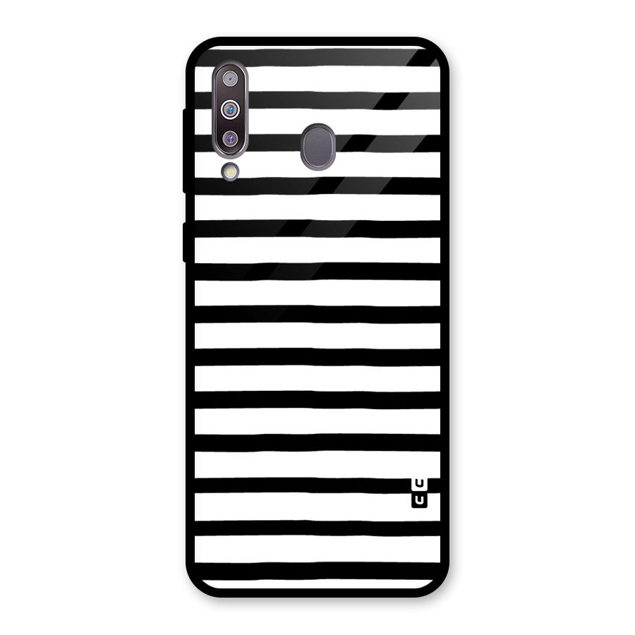 Elegant Basic Stripes Glass Back Case for Galaxy M30
