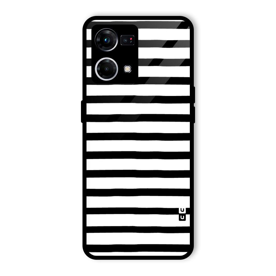 Elegant Basic Stripes Glass Back Case for Oppo F21s Pro 4G