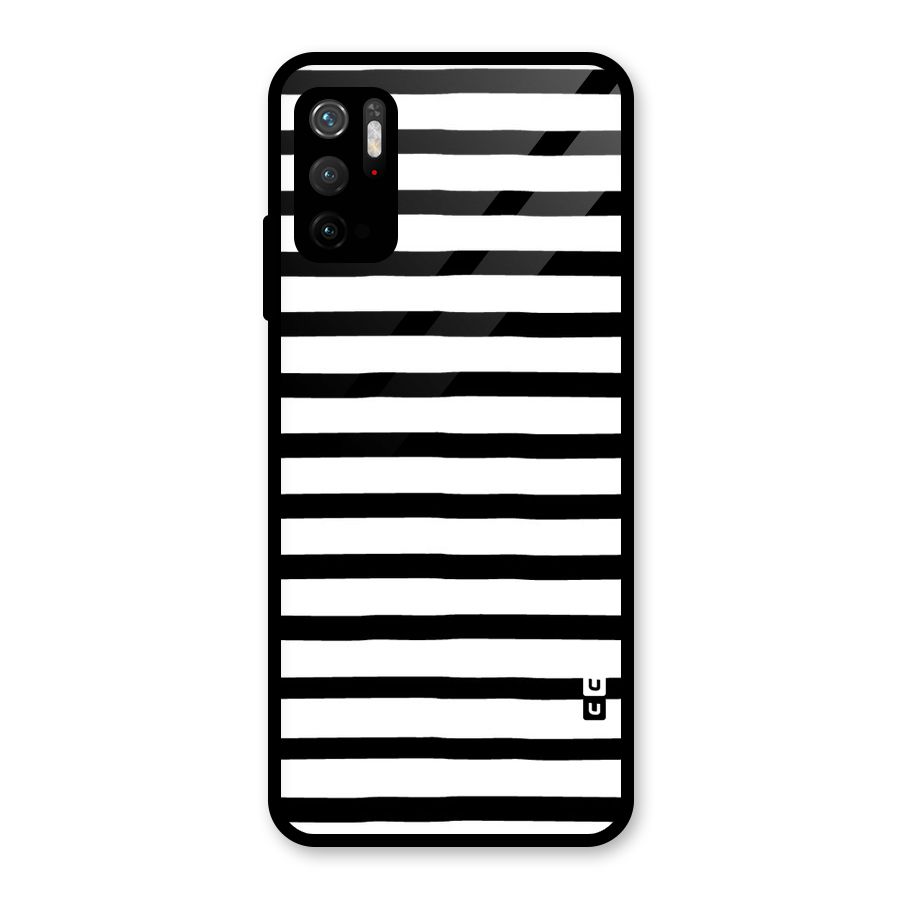 Elegant Basic Stripes Glass Back Case for Poco M3 Pro 5G