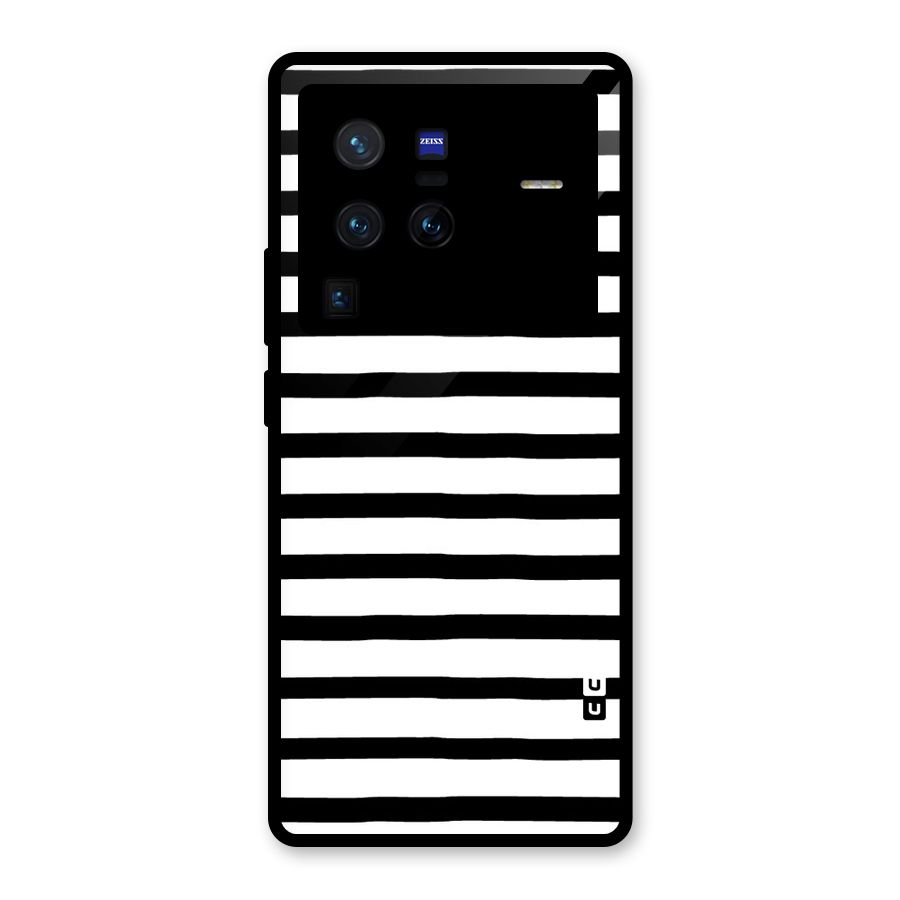 Elegant Basic Stripes Glass Back Case for Vivo X80 Pro